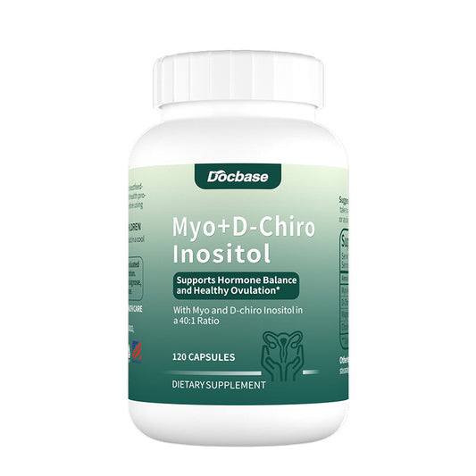 Docbase｜肌醇（Myo-Inositol）及D-赤鯮醇（D-Chiro Inositol）膠囊（ 120粒）| 支援女性荷爾蒙平衡* | 40:1比例 | 支援排卵、卵巢、月經及生育的補充劑